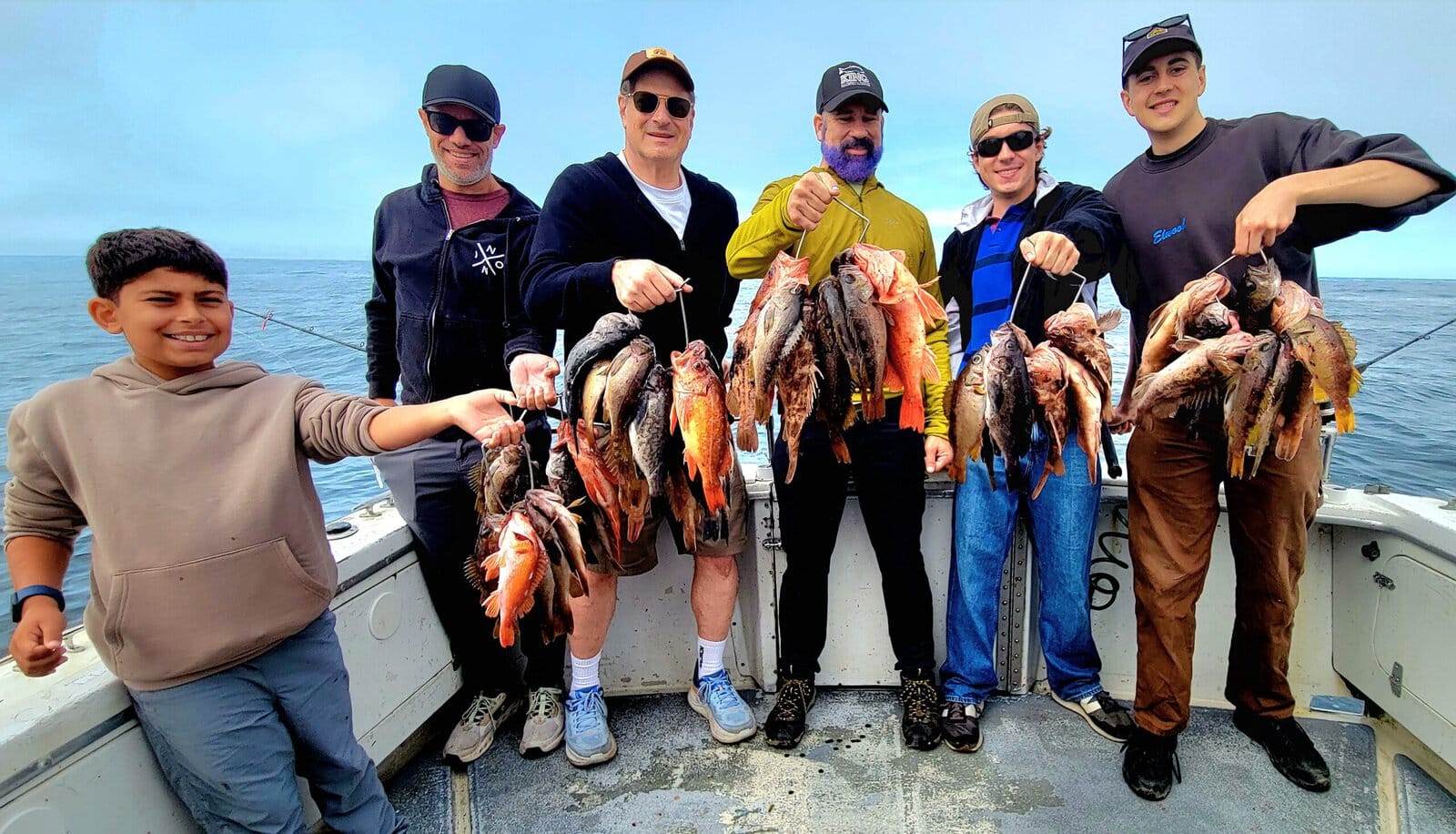 Family fishing trip in Monterey Bay